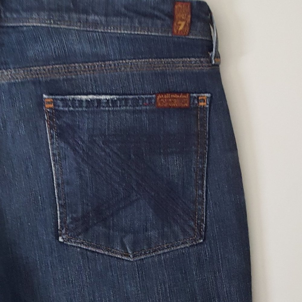 Women's 7FOR ALL MANKIND Boot Cut Jeans Size 32 Blue - Picture 2 of 12